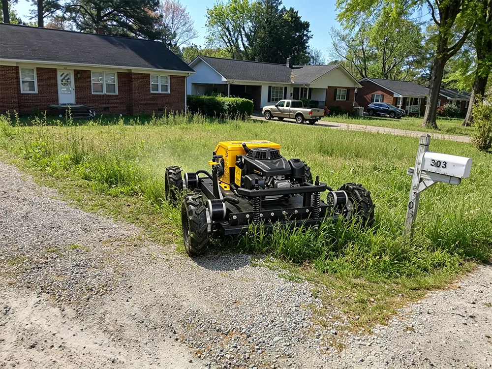 Authentic feedback from our overseas customer with Model 550 tracked remote lawn mower!